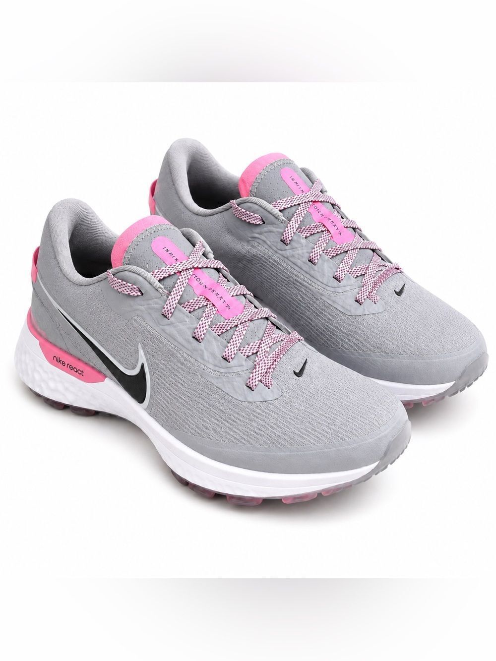 Nike Air Zoom Infinity Tour NEXT% Spikeless Golf Shoes Gray Pink Men 11.5